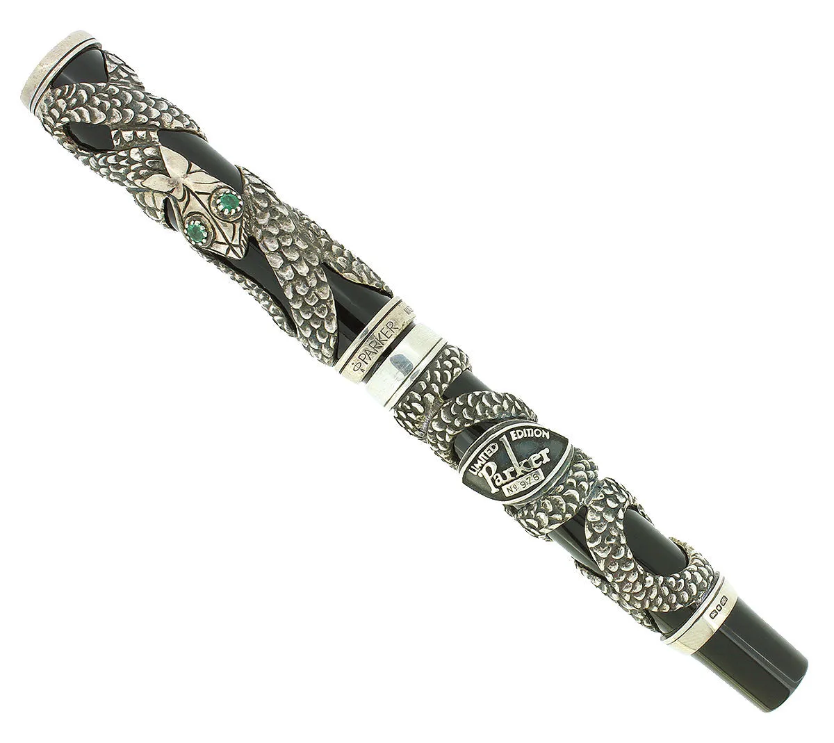 1997 PARKER STERLING SILVER SNAKE LIMITED EDITION FOUNTAIN PEN NEVER INKED