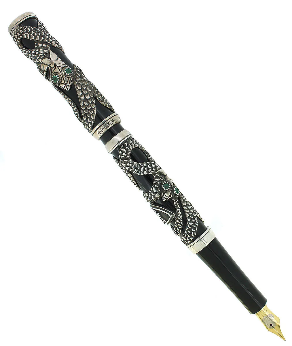 1997 PARKER STERLING SILVER SNAKE LIMITED EDITION FOUNTAIN PEN NEVER INKED