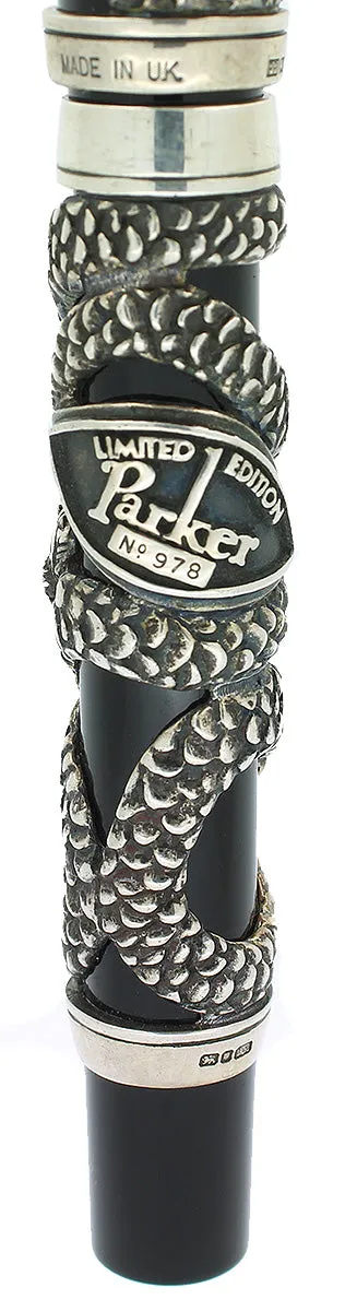 1997 PARKER STERLING SILVER SNAKE LIMITED EDITION FOUNTAIN PEN NEVER INKED