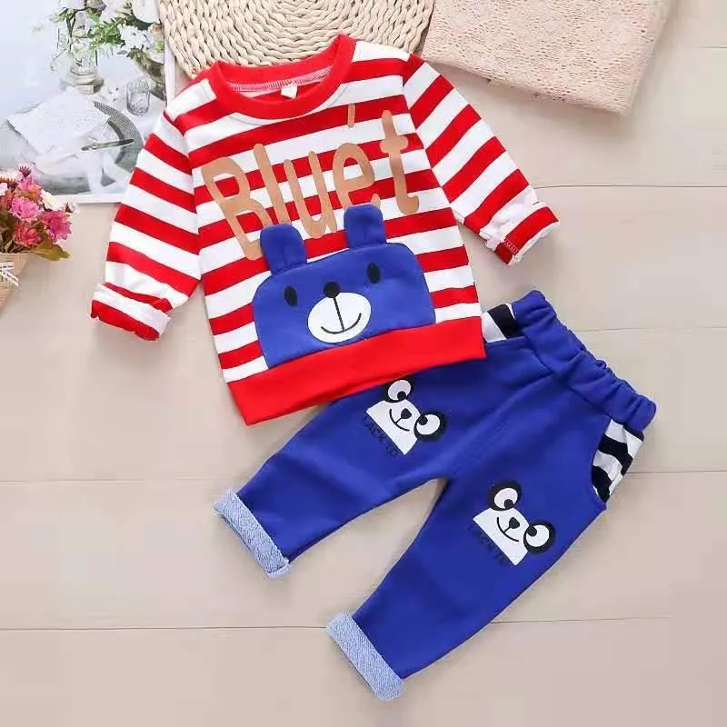 2-piece Bear Pattern Sweatshirt & Pants for Toddler Boy Wholesale Children's Clothing