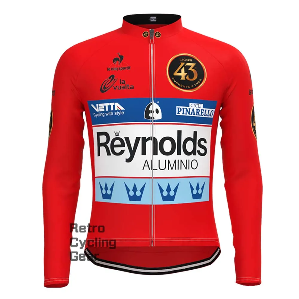 43 red Reynolds Retro Long Sleeve Cycling Kits