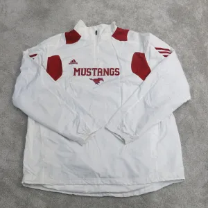 Adidas Climaproof Mens Quarter Zip Lightweight Jacket Mustangs White Red Size XL