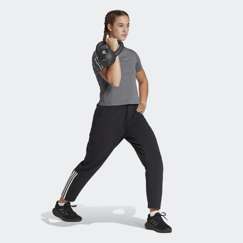 Adidas Train Essentials Regular-Fit Cotton Training Pants - Womens - Black