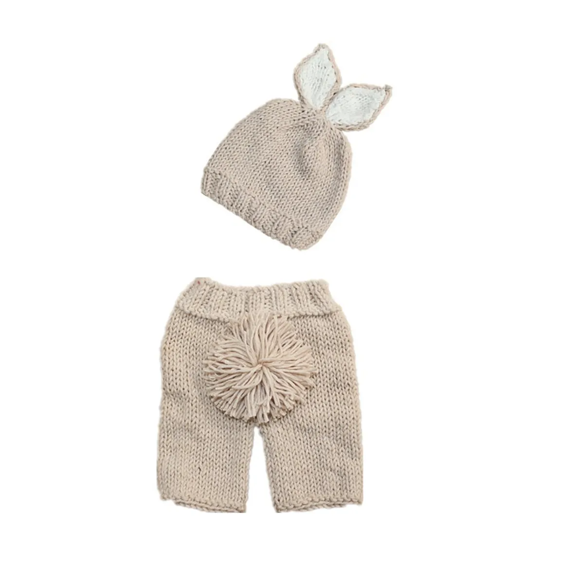 Adorable Rabbit Photography Clothing Set for Children: Crochet Knitting Stick Hat and Pants with Carrot