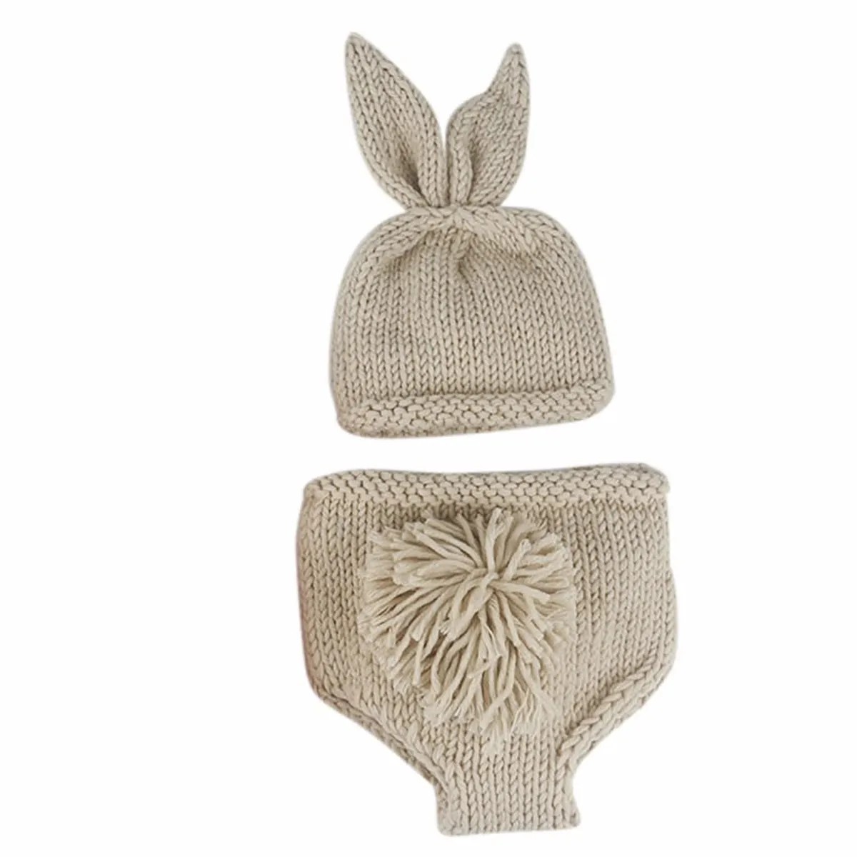 Adorable Rabbit Photography Clothing Set for Children: Crochet Knitting Stick Hat and Pants with Carrot