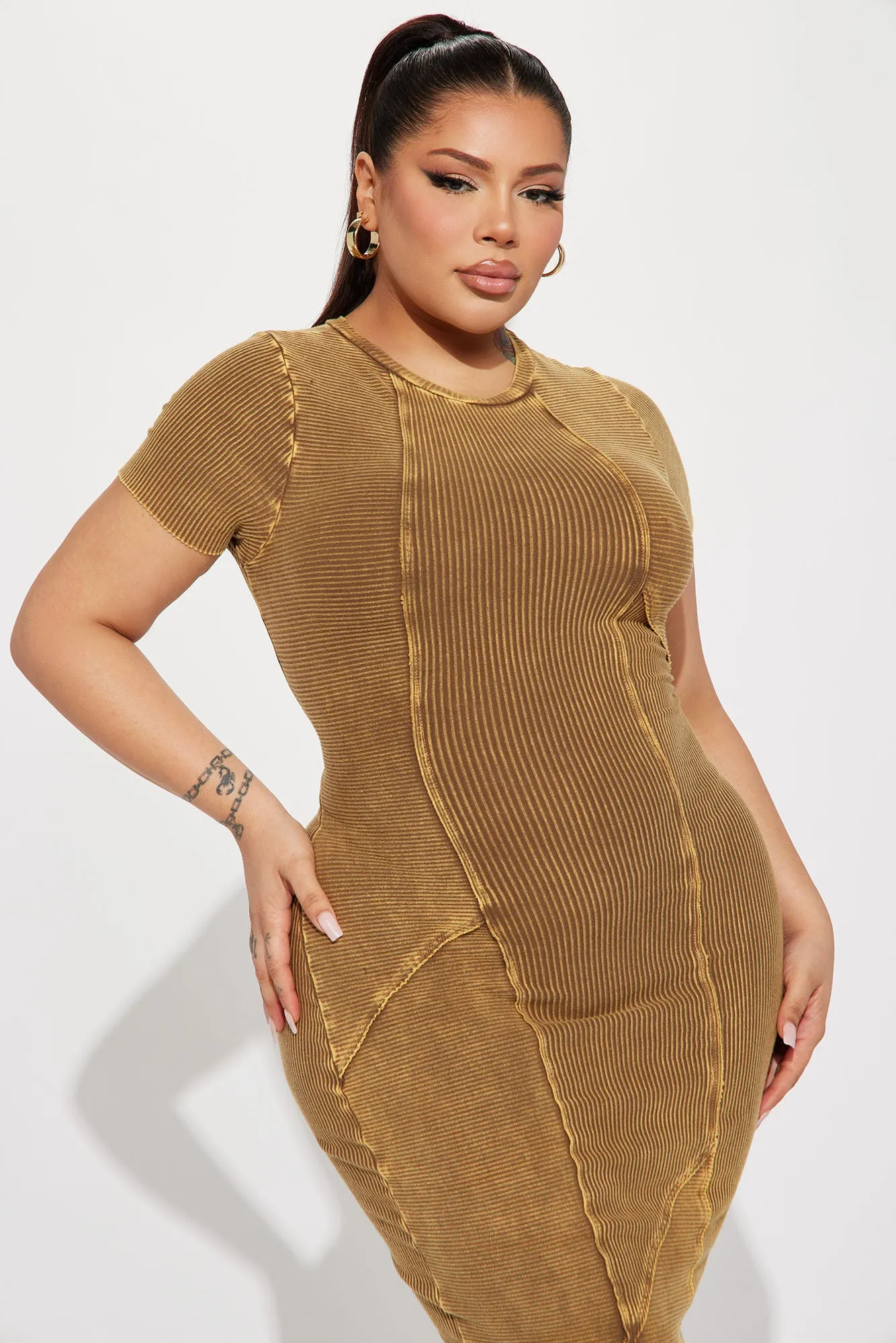 Aisha Midi Dress - Mocha