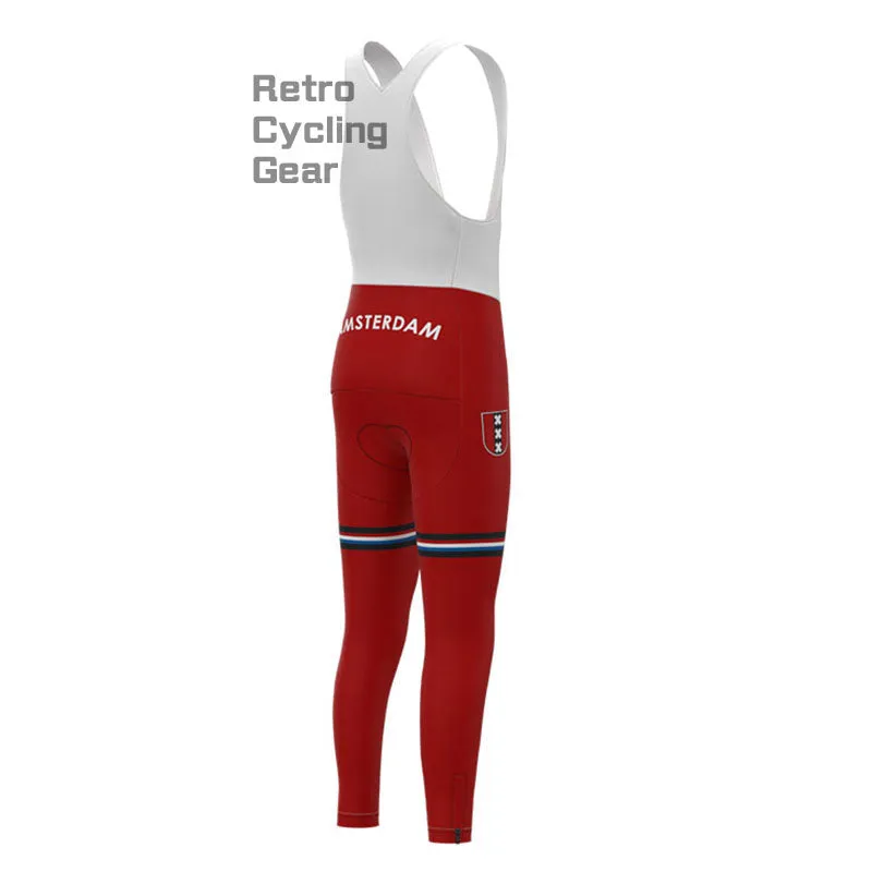 Amsterdam Red Retro Long Sleeve Cycling Kit