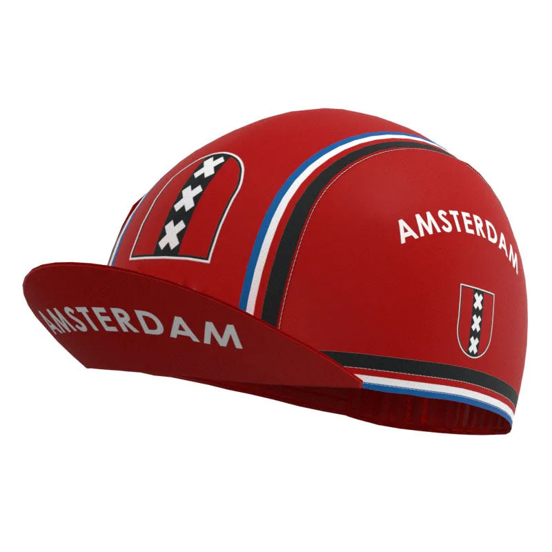 Amsterdam Red Retro Long Sleeve Cycling Kit