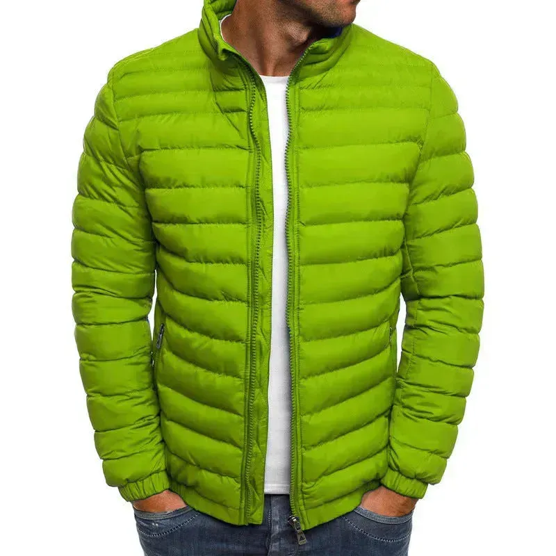 Autumn Winter Windproof Long Puffer Jackets for Men Cotton Padded