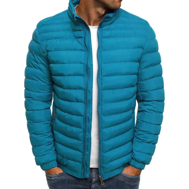 Autumn Winter Windproof Long Puffer Jackets for Men Cotton Padded