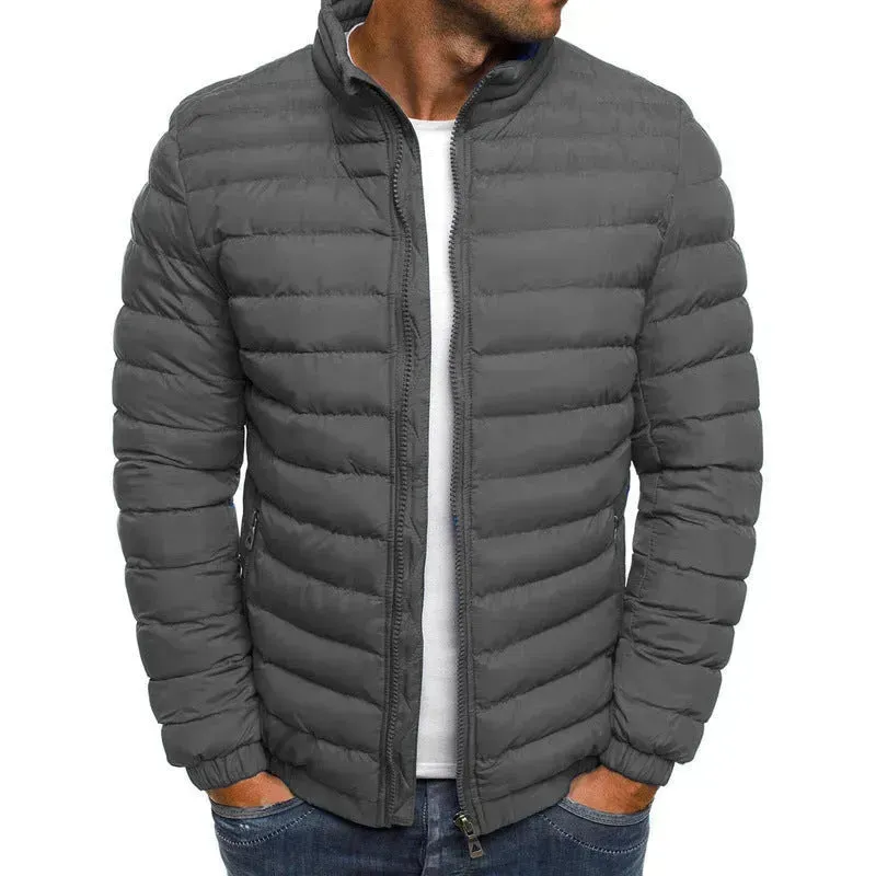 Autumn Winter Windproof Long Puffer Jackets for Men Cotton Padded