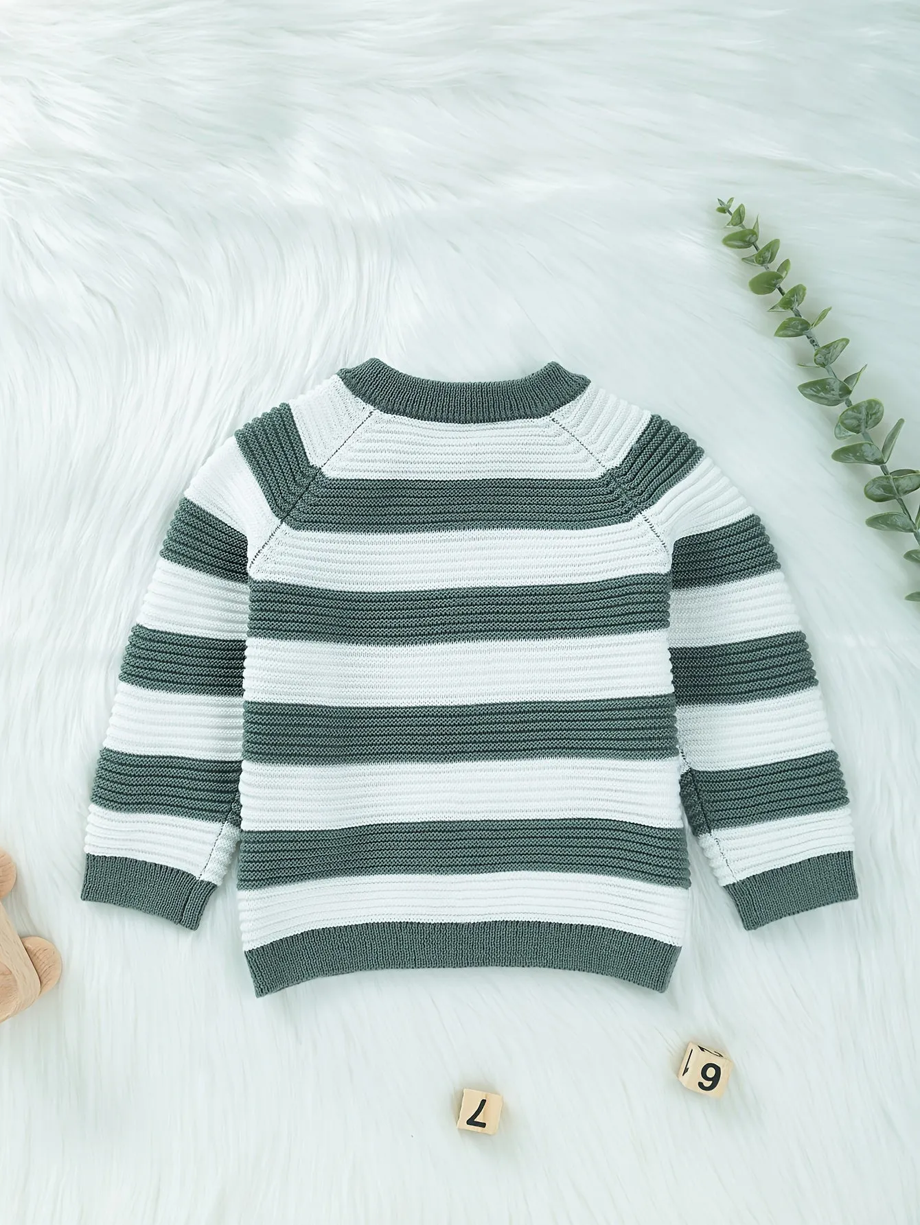 Baby Boy Striped Cable Knit Sweater, Newborn Winter Clothes