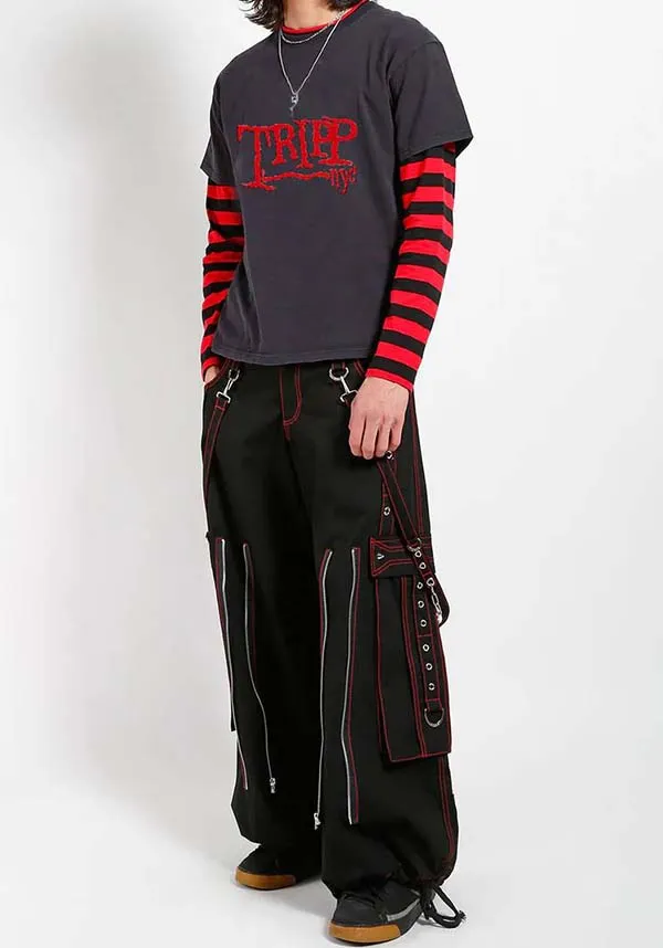 Back Up Skull [Black/Red] Stitch | PANTS