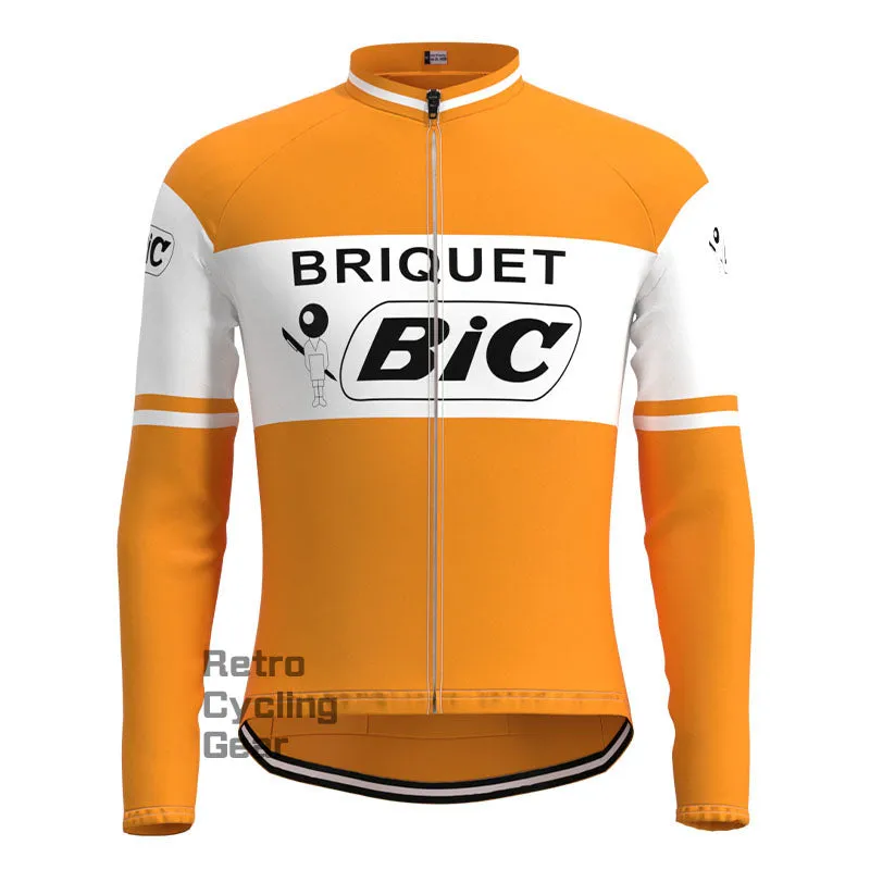 BIC Orange Retro Long Sleeve Cycling Kit