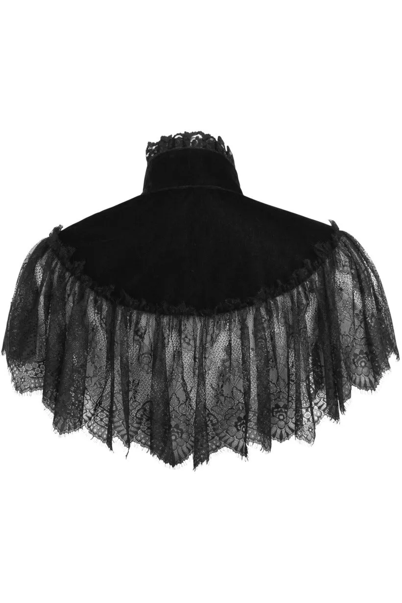 Black Velvet & Lace Capelet