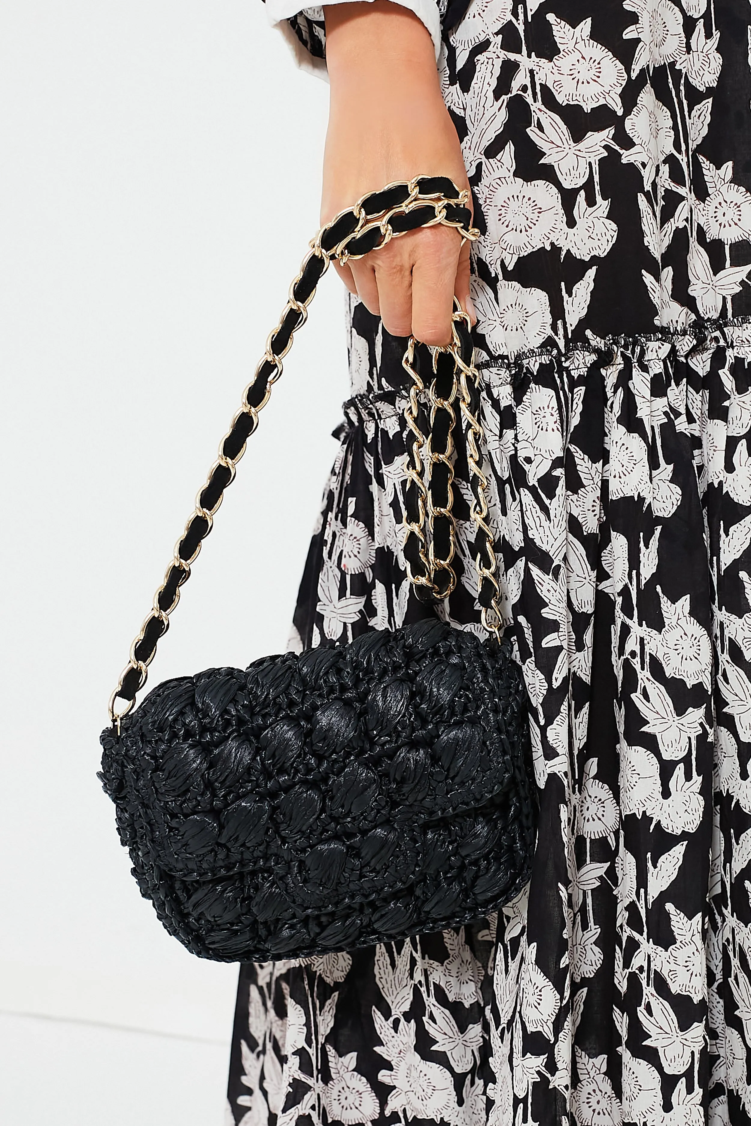 Black Woven Crossbody