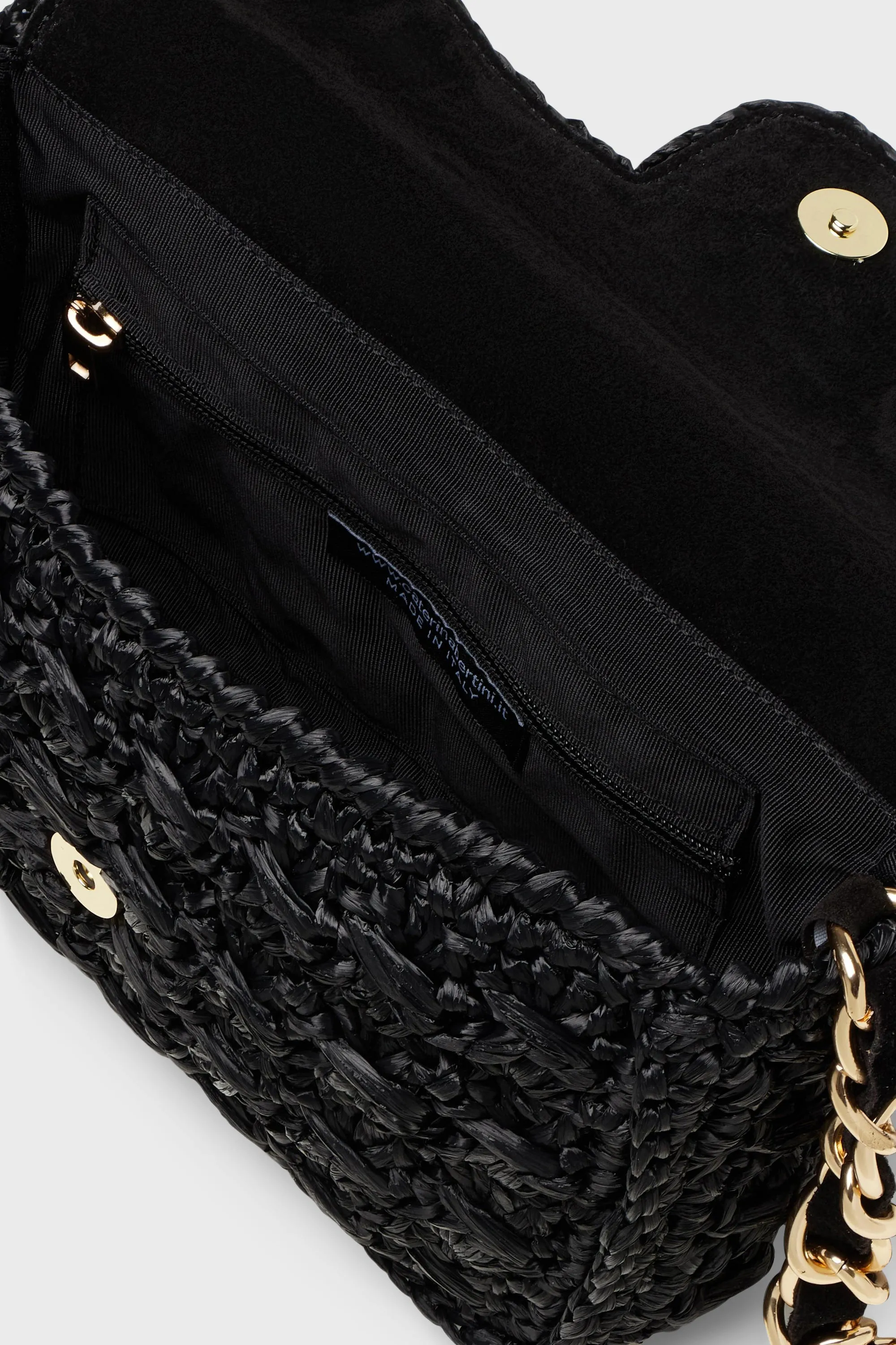 Black Woven Shoulder Bag