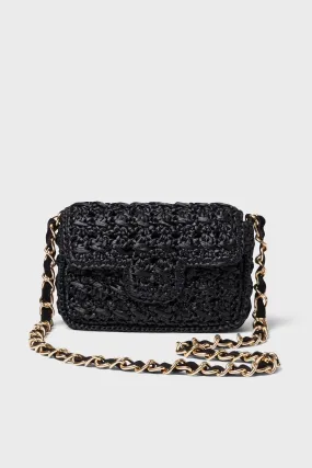 Black Woven Shoulder Bag