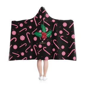 Christmas Hooded Blankets, Black Party Sugar Cane 50"x40", 80"x56" Large Size Blanket