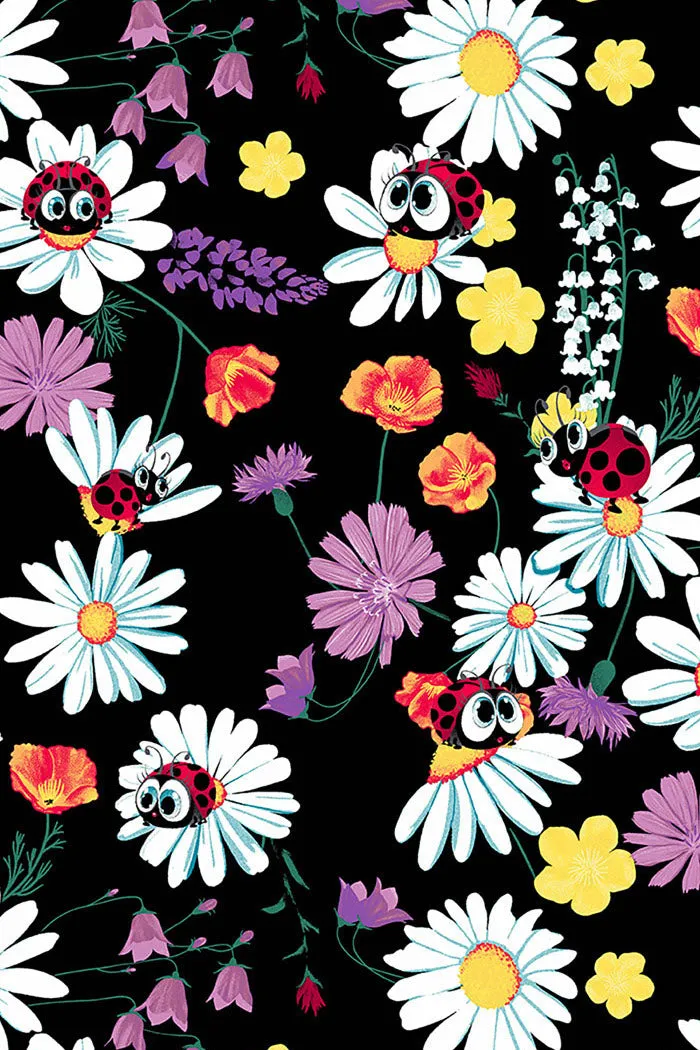 CK651 Ladybug Garden Cherokee Print Scrub Top