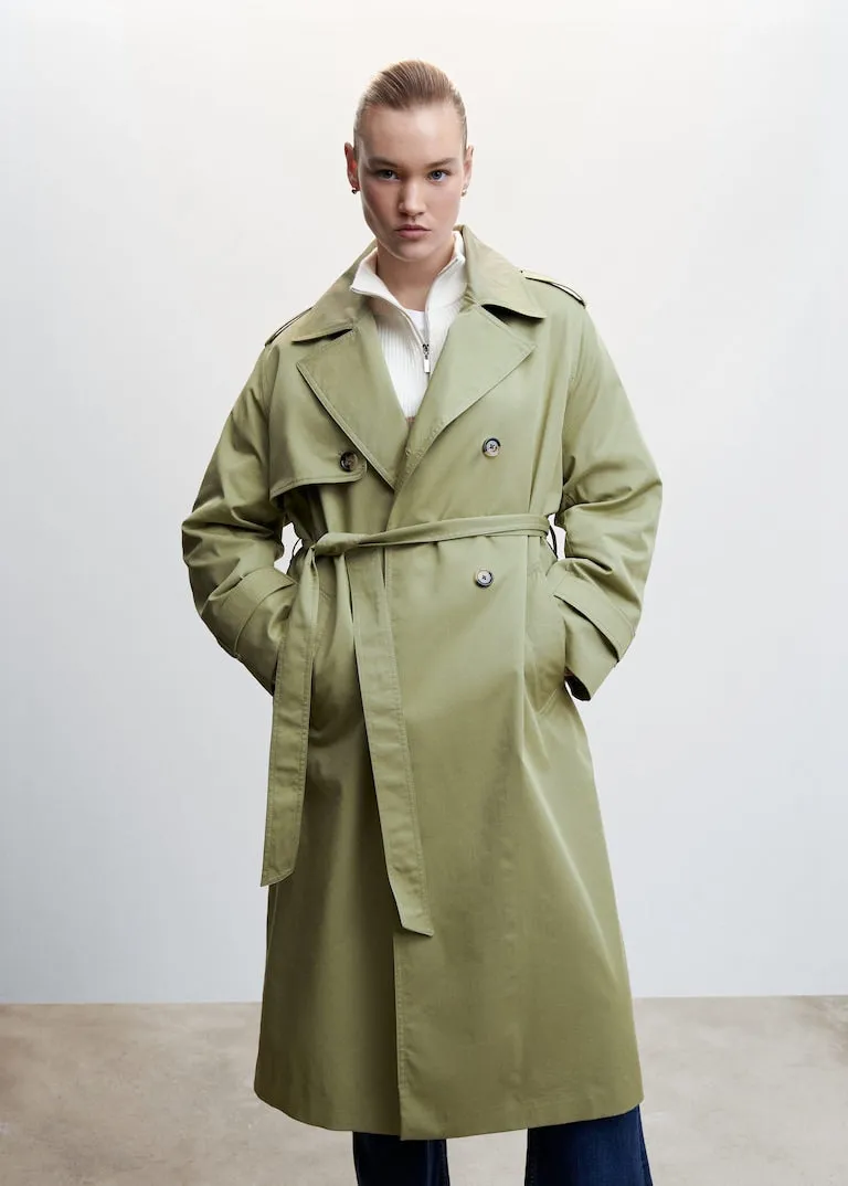 Classic belted trench coat