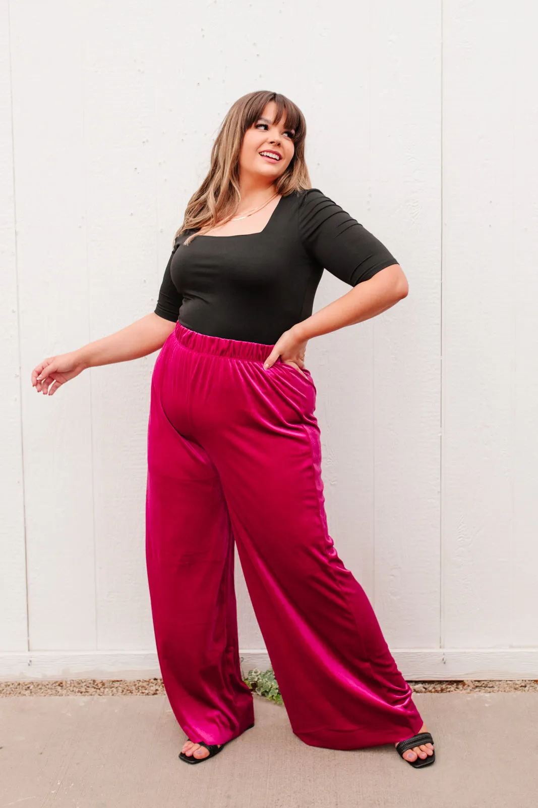 Cleo Velvet Wide Leg Pants