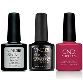 CND - Shellac Xpress5 Combo - Base, Top & Kiss Of Fire (0.25 oz)