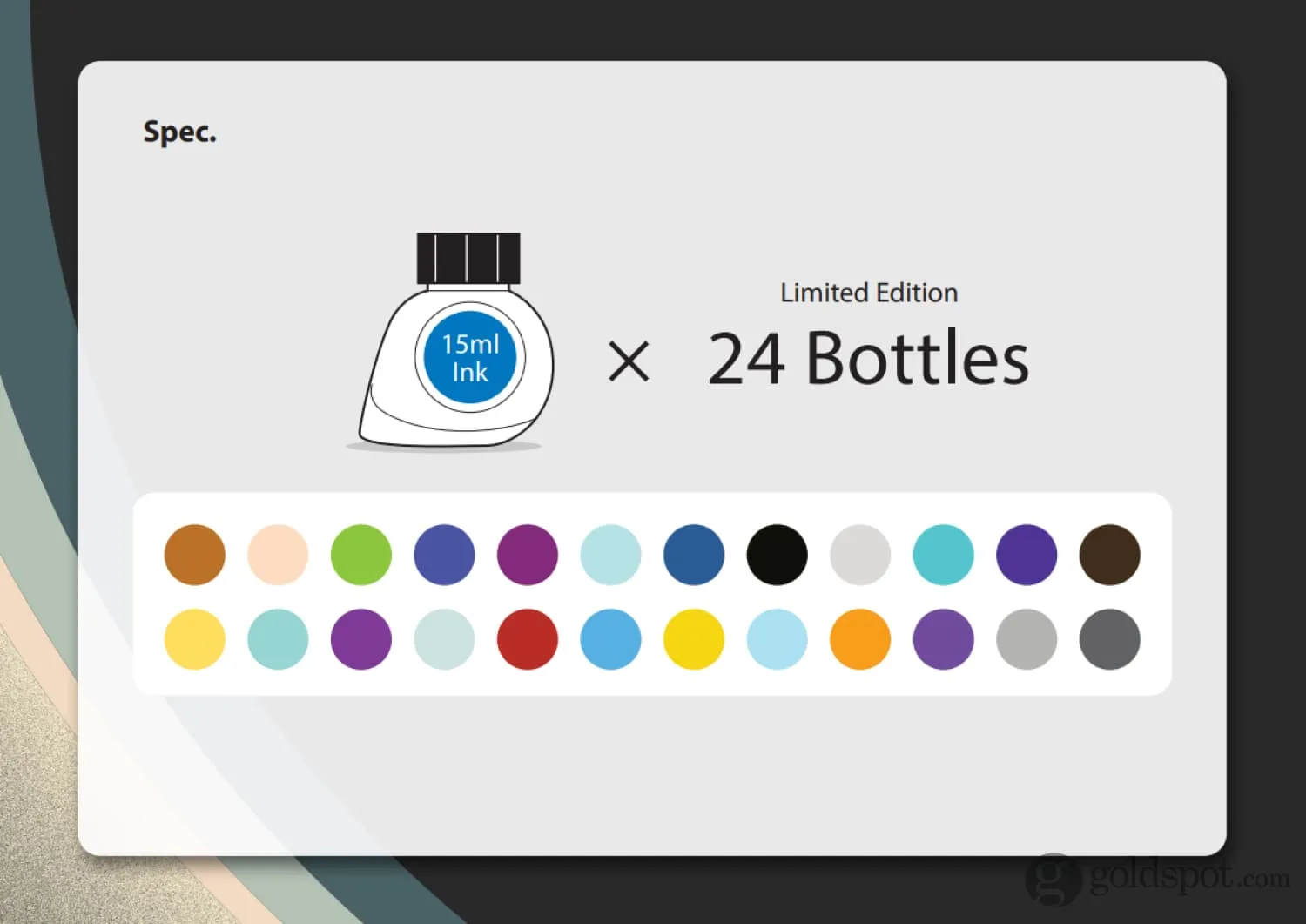 Colorverse Limited Edition Colorvent Ink Calendar Bottled Ink Set of 24 - 15mL