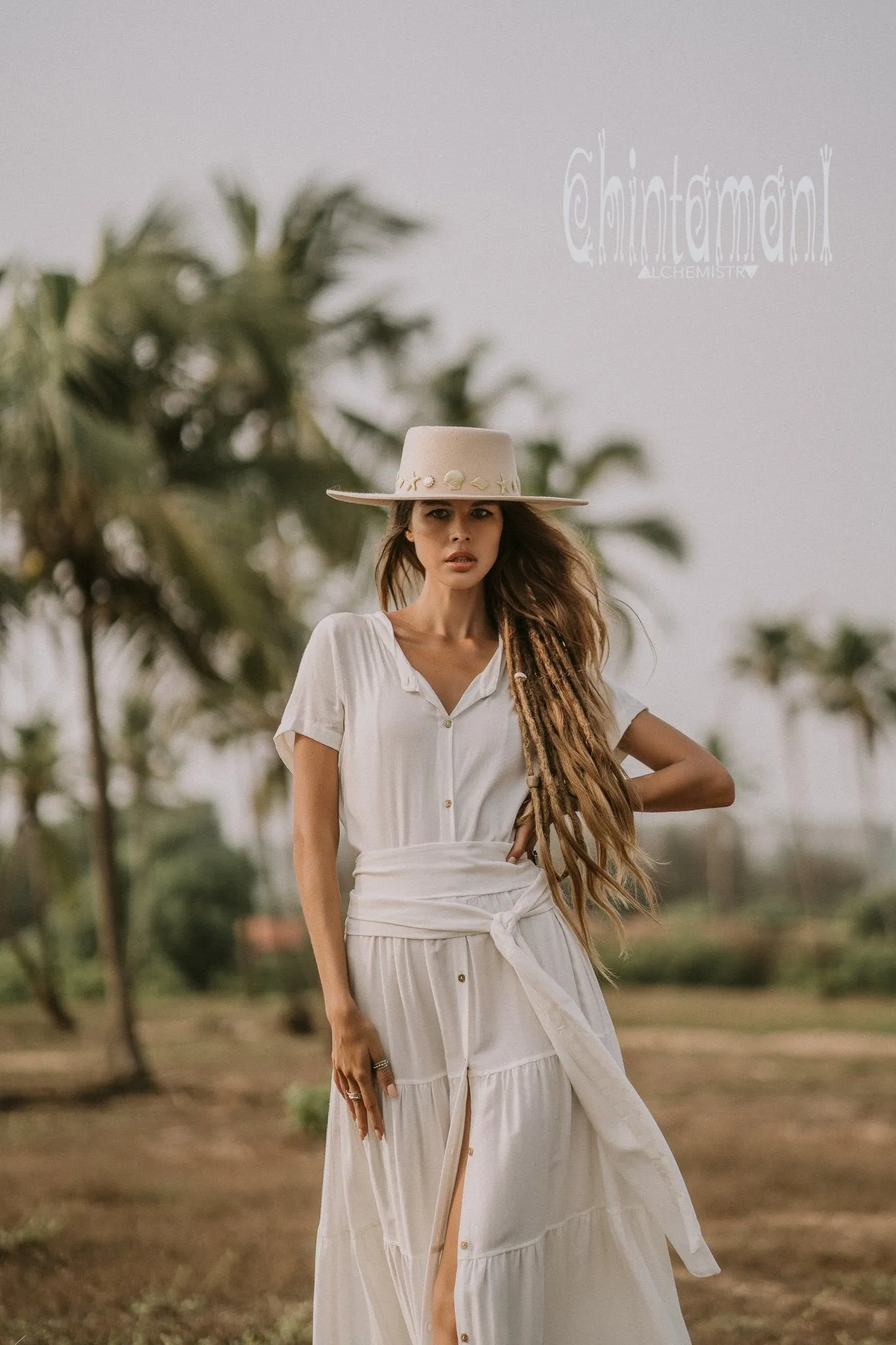 Cotton Maxi Shirt Dress / Off White