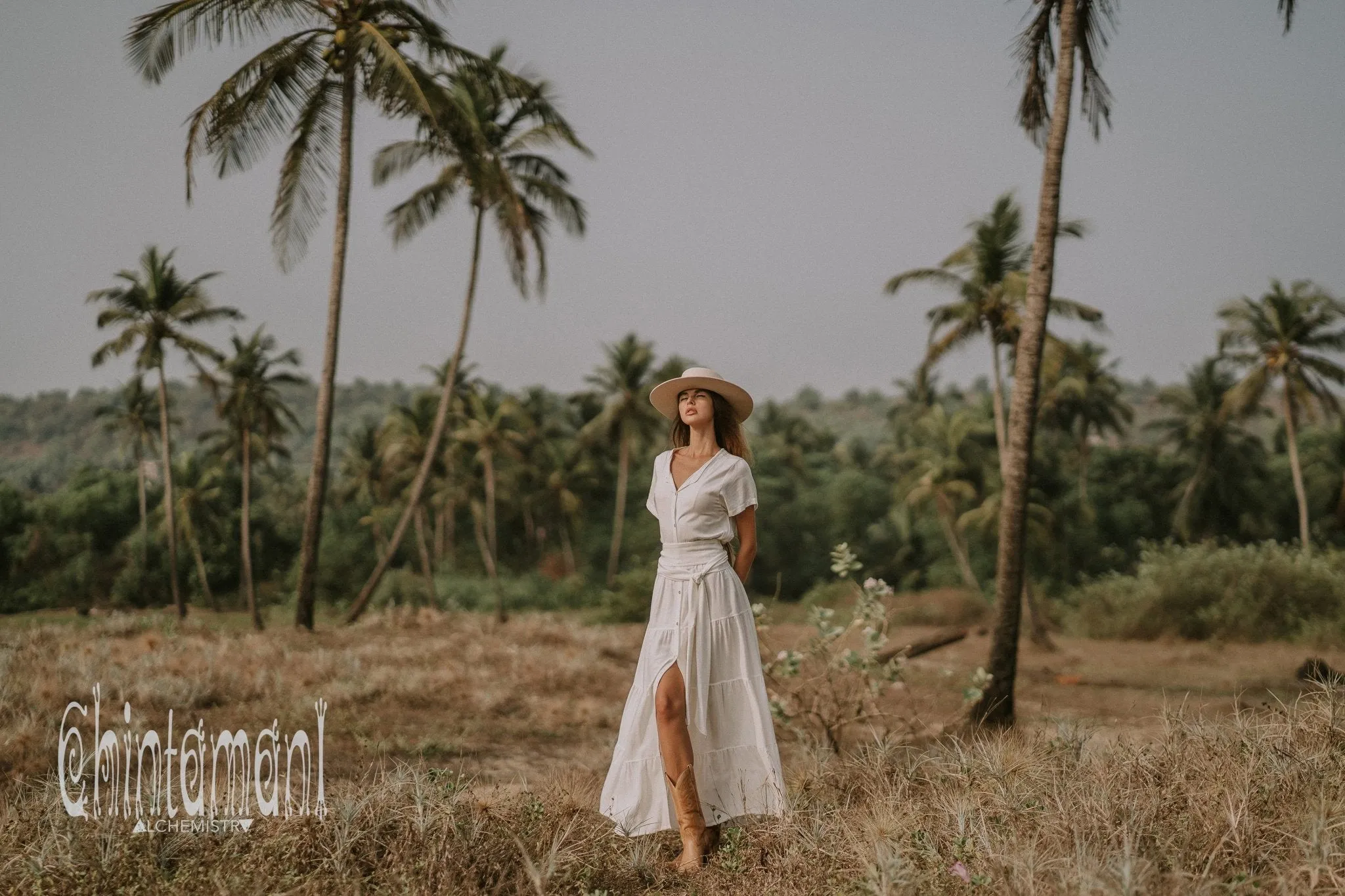 Cotton Maxi Shirt Dress / Off White