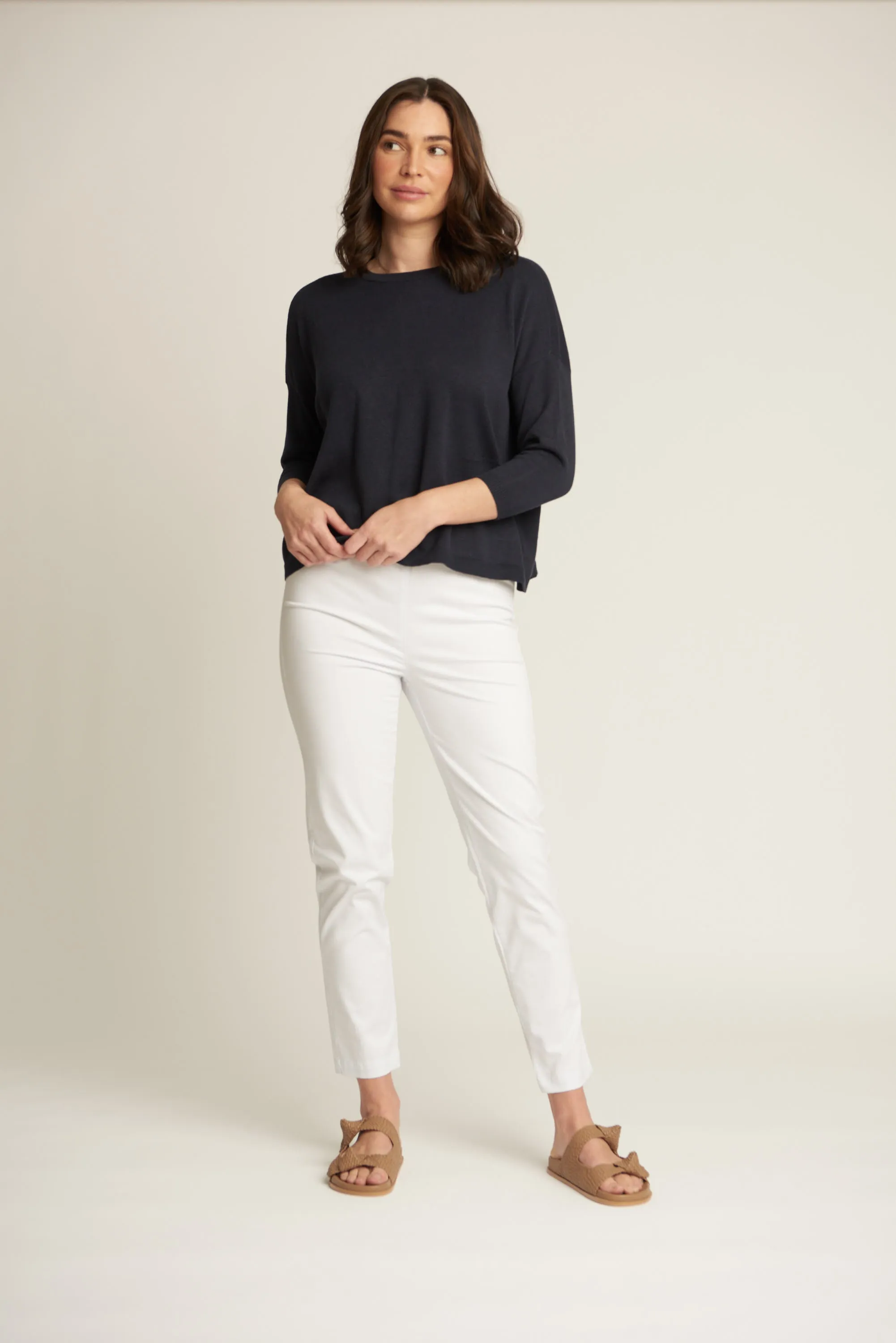 Cropped Classic Cotton Pant White