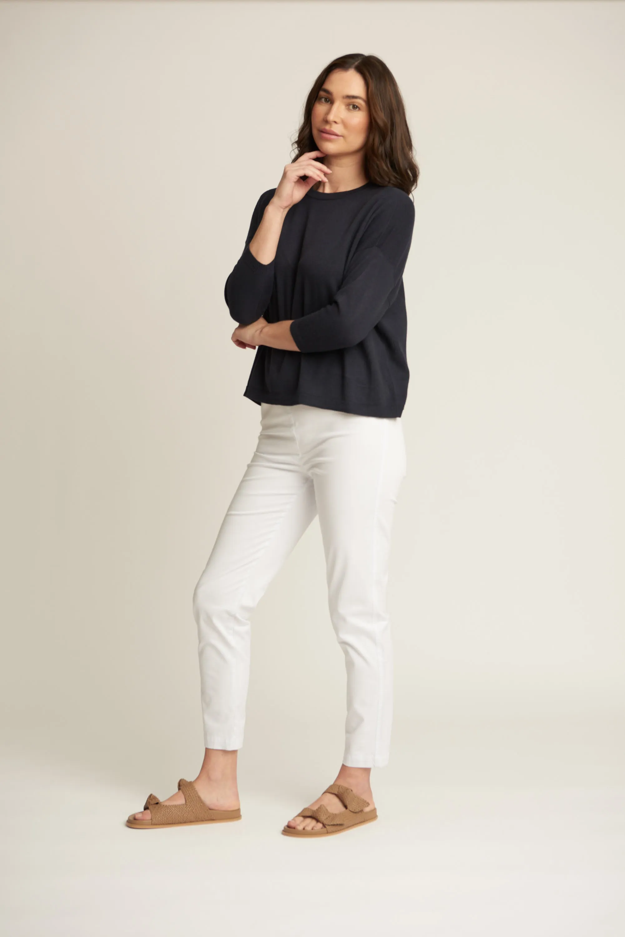 Cropped Classic Cotton Pant White