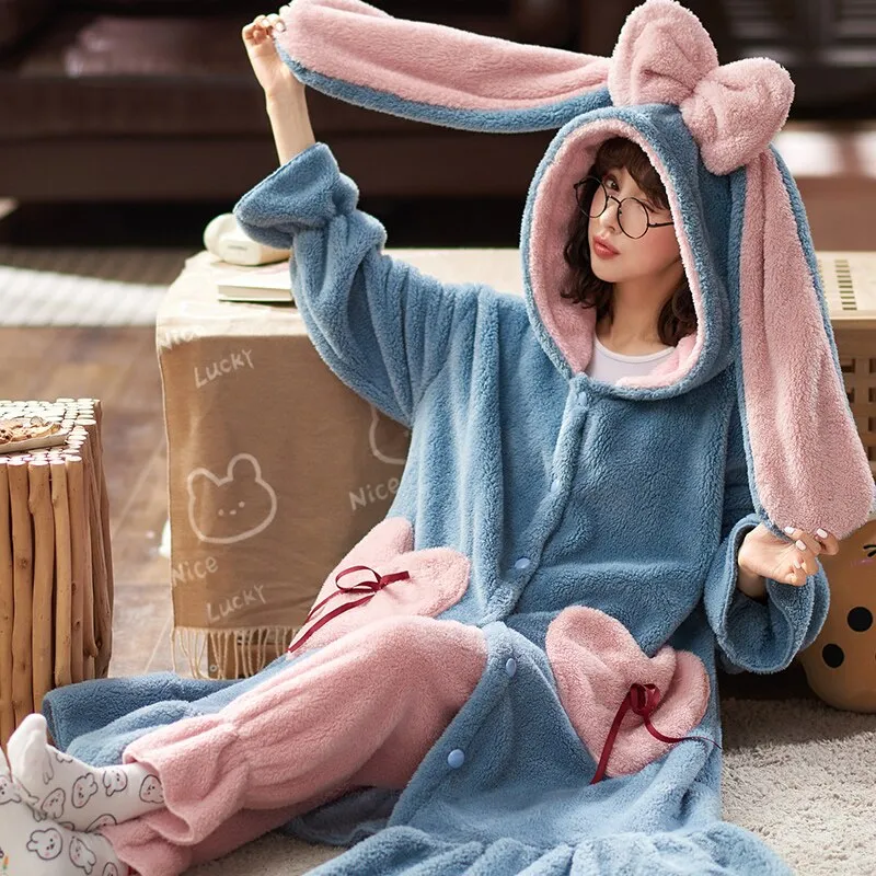 Cute Hooded Robe Winter Pajamas