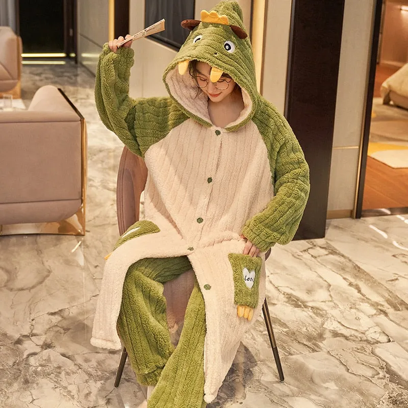 Cute Hooded Robe Winter Pajamas