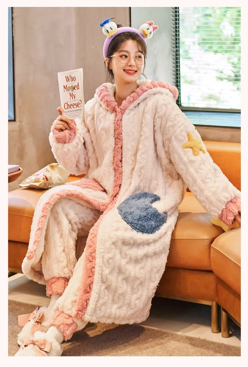 Cute Hooded Robe Winter Pajamas