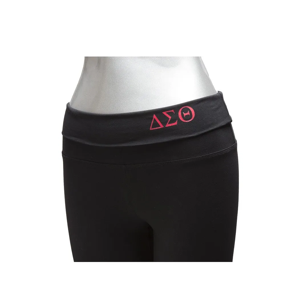 Delta Sigma Theta Sorority Women's Yoga Leggings Black