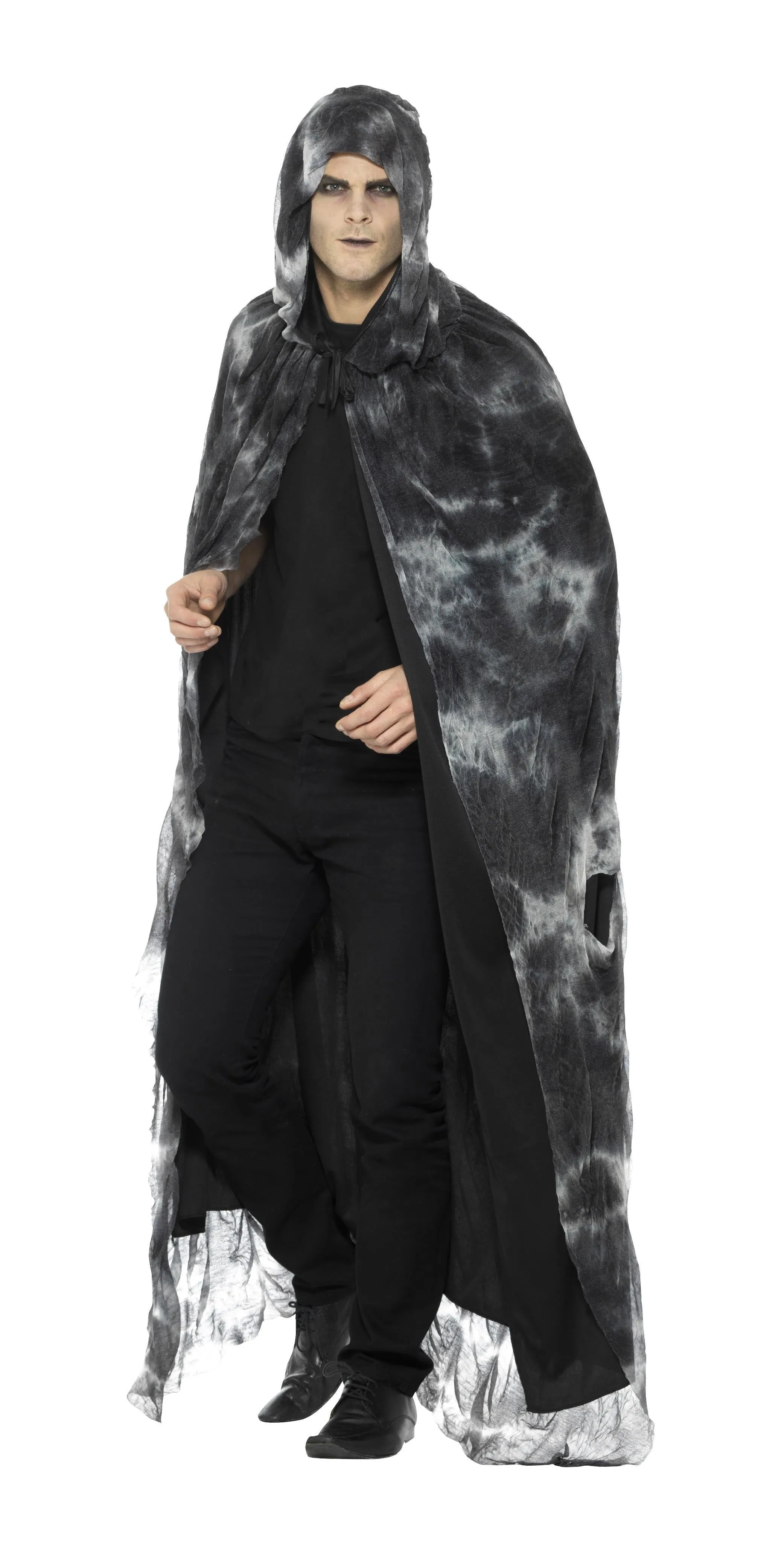 Deluxe Spellbound Decayed Cape, Black & Grey