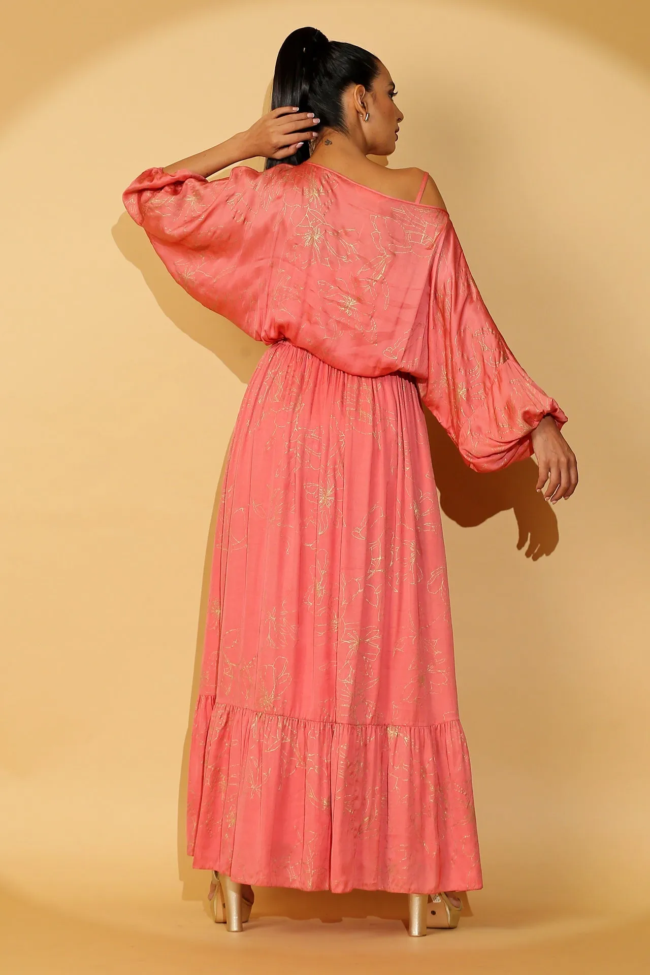 Diana - Fall Shoulder Evening Maxi Dress