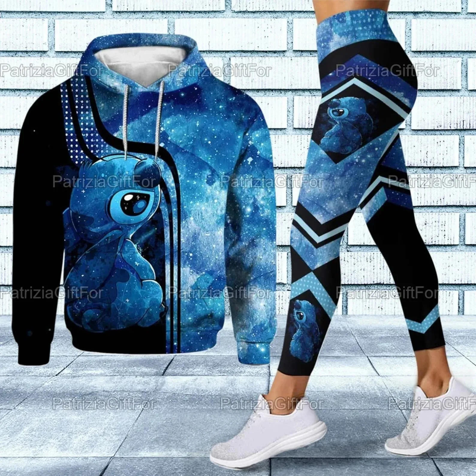 Disney Stitch 3D Hoodie Women's Hoodie Set Yoga Pants