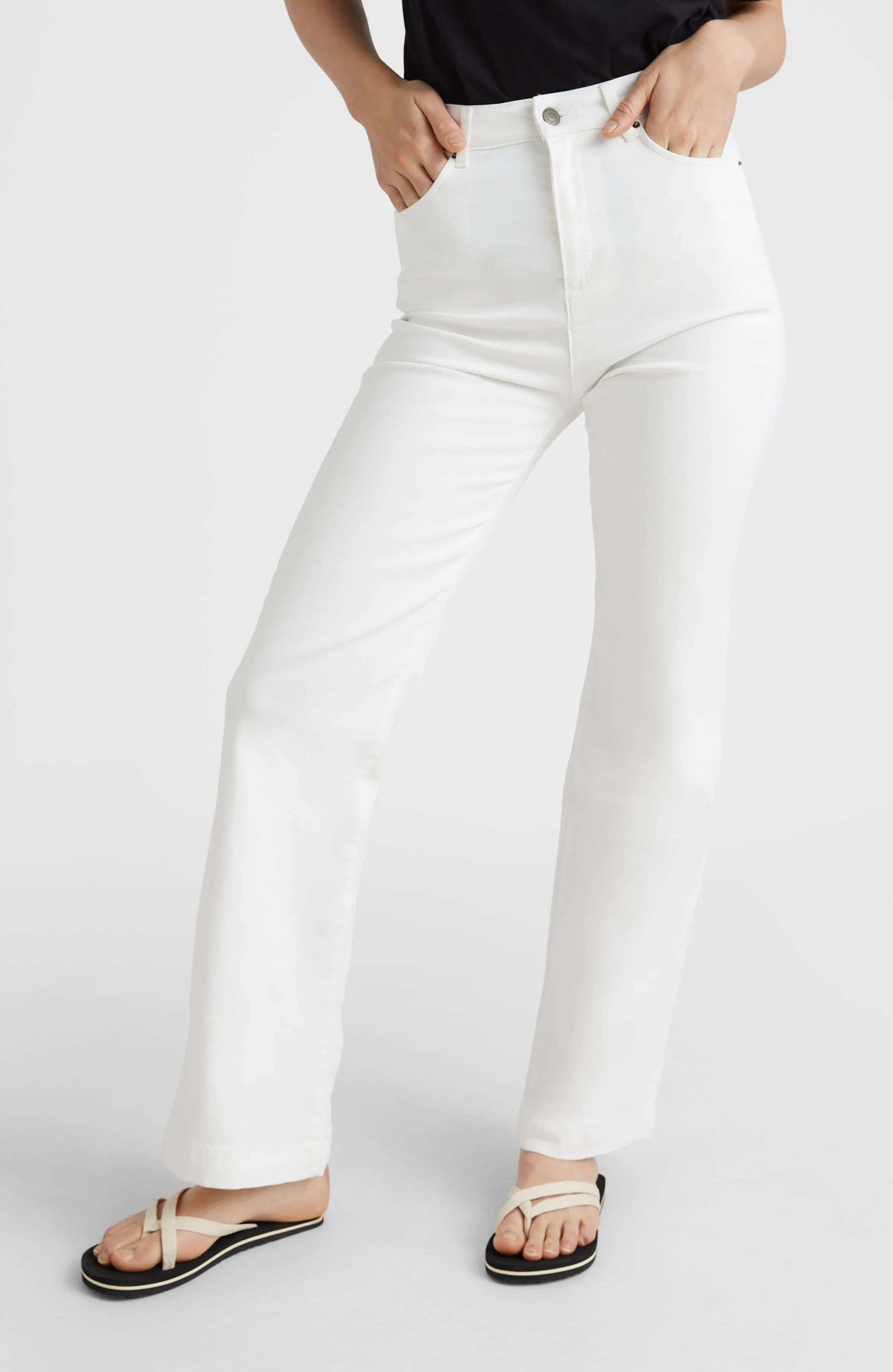 Dive Twill High-Waist Pants | Snow White