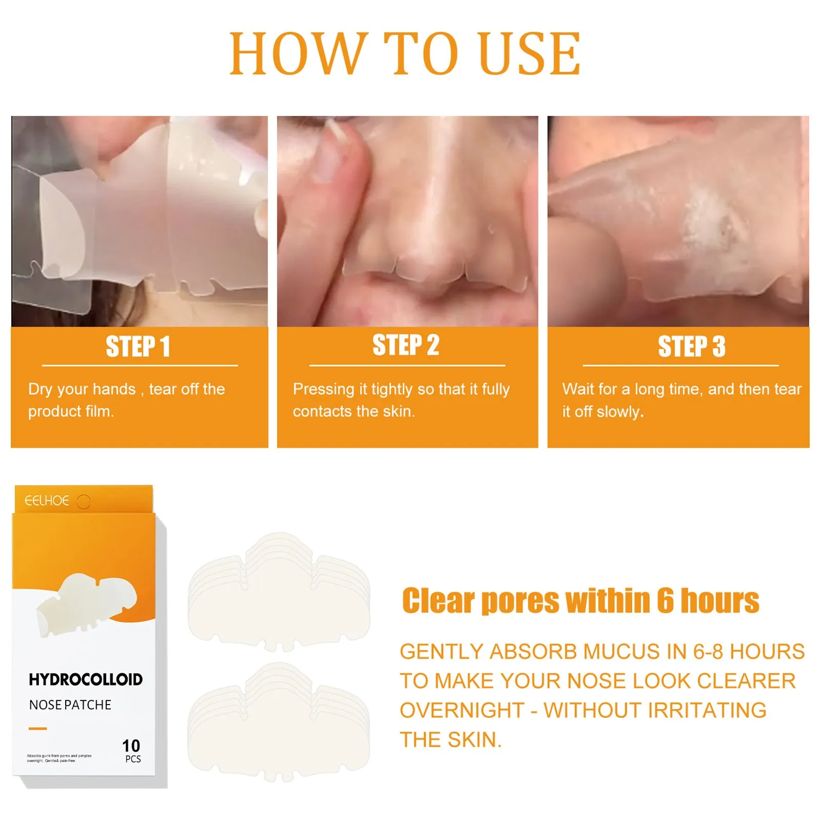 EELHOE Hydrocolloid Nose Patches