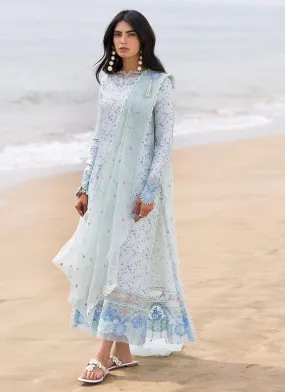 Eid Prints 24 - Skye Ice Blue Shirt And Pre-Draped Dupatta