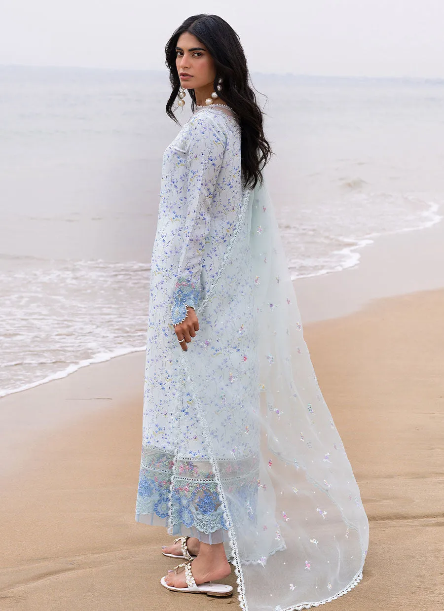 Eid Prints 24 - Skye Ice Blue Shirt And Pre-Draped Dupatta