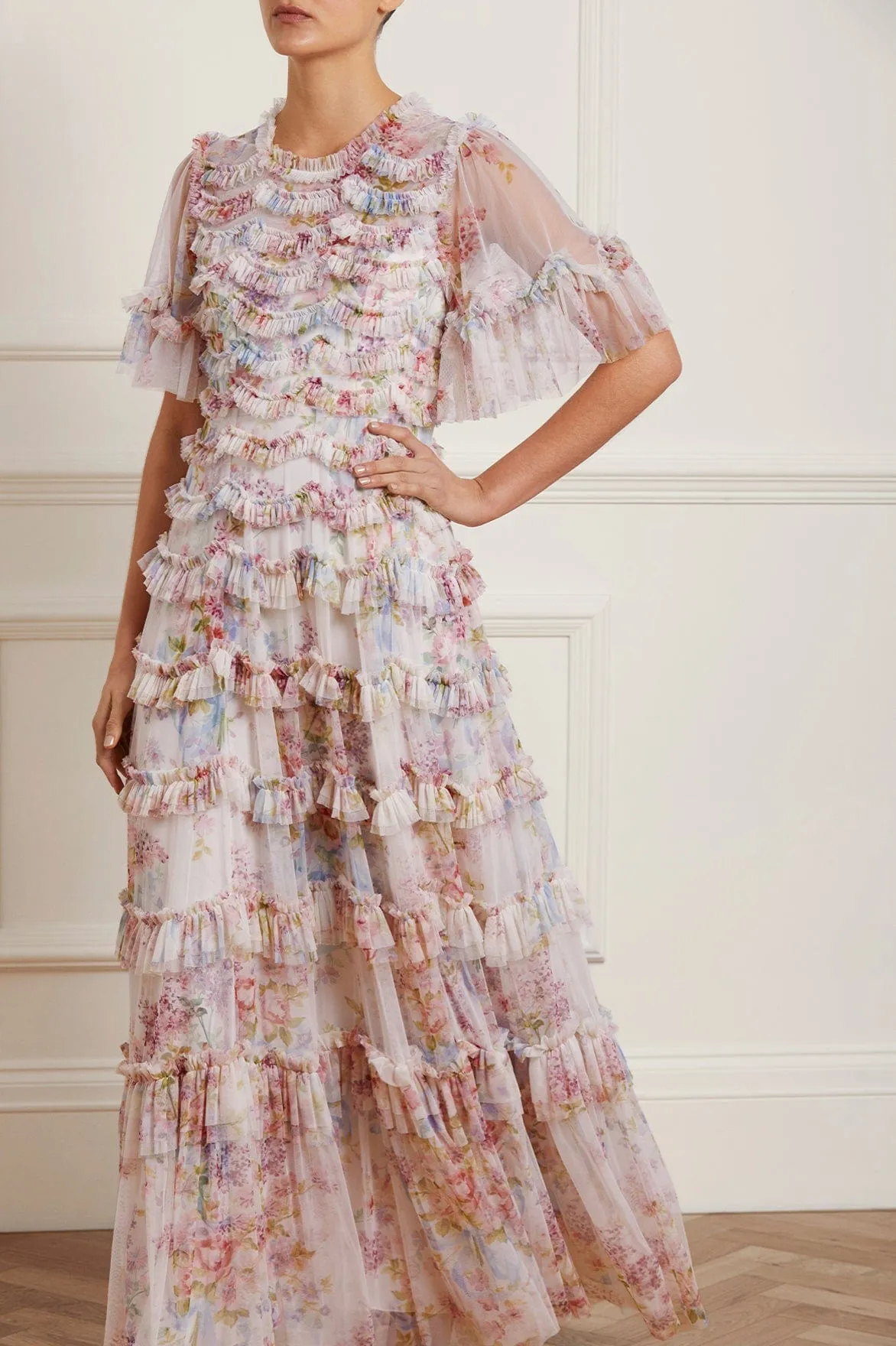 Floral Wonder Ruffle Gown