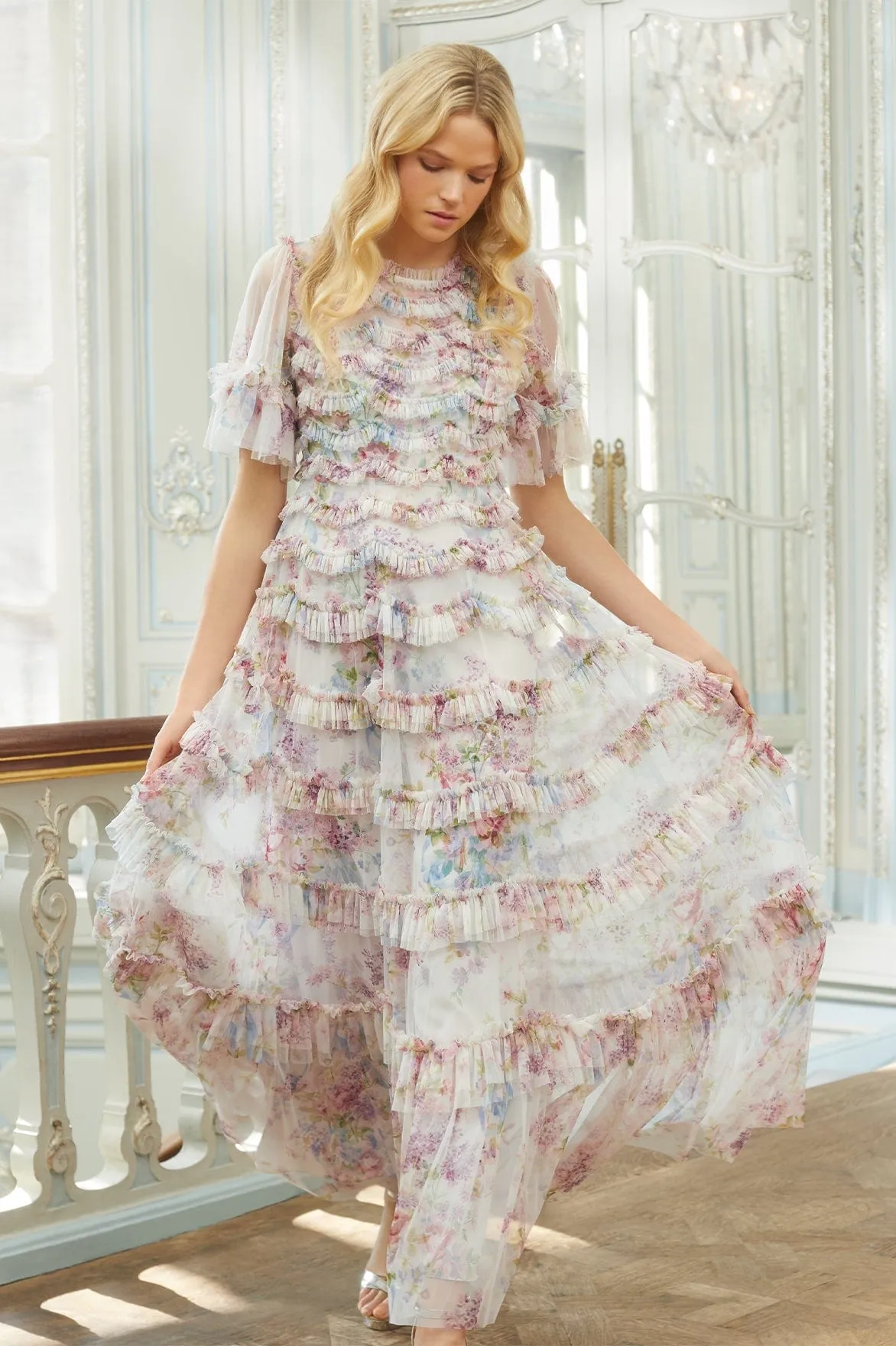 Floral Wonder Ruffle Gown