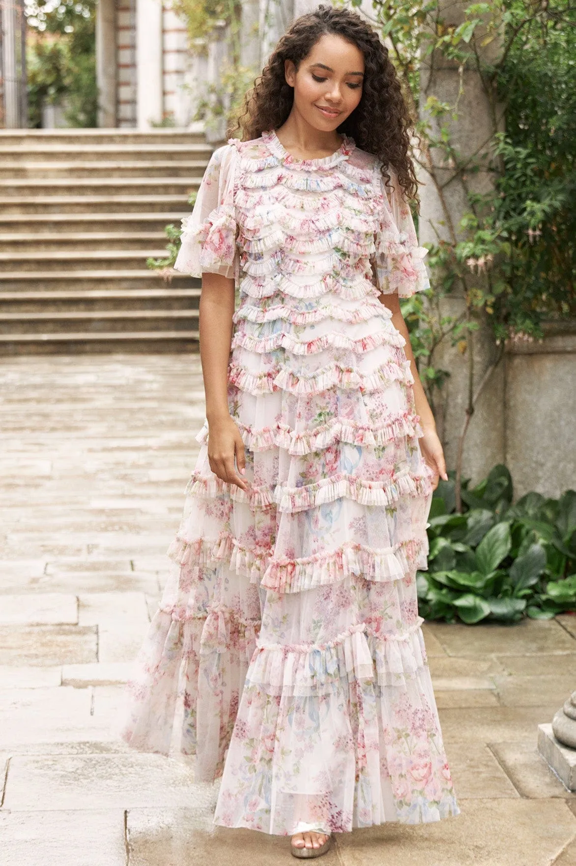 Floral Wonder Ruffle Gown