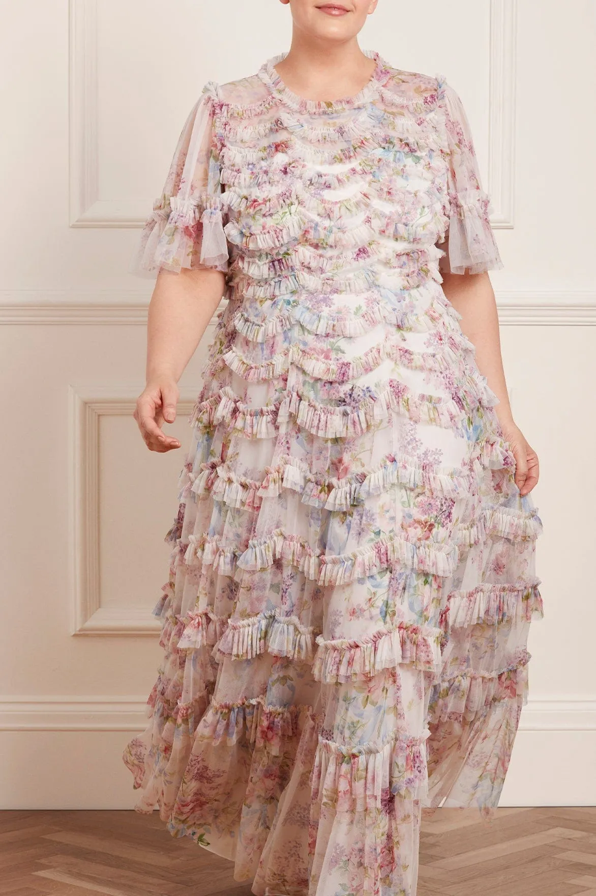 Floral Wonder Ruffle Gown