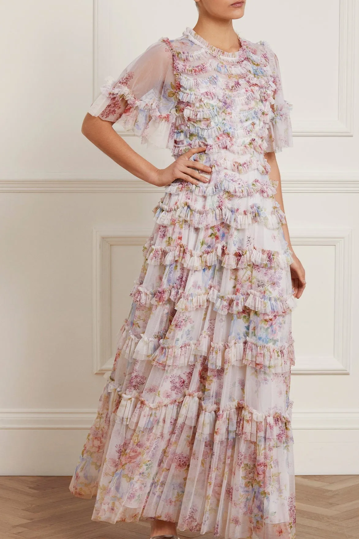 Floral Wonder Ruffle Gown