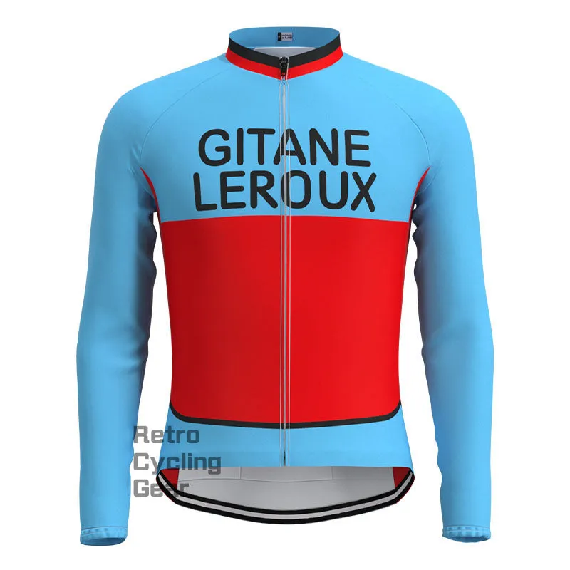 GITANE Blue-Red Retro Long Sleeve Cycling Kit