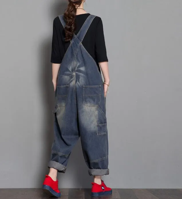 Handmade Denim Loose Casual Spring Denim Overall Women Jumpsuits